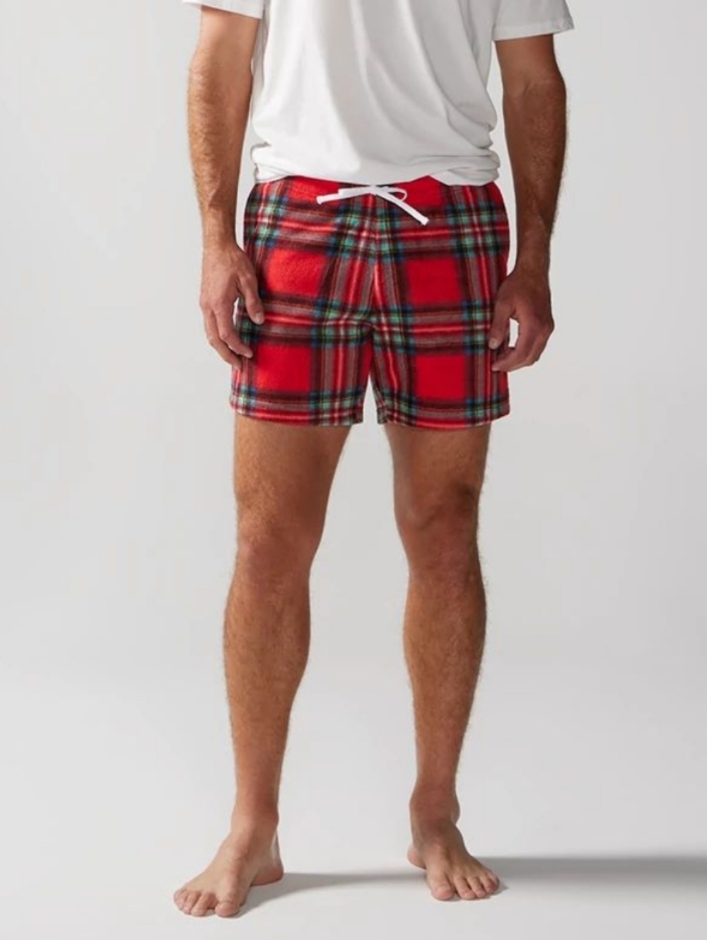 Chubbies Men's Loungewear Red Plaid Fleece Shorts